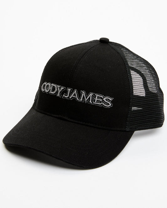 Men's Embroidered Logo Ball Cap Black