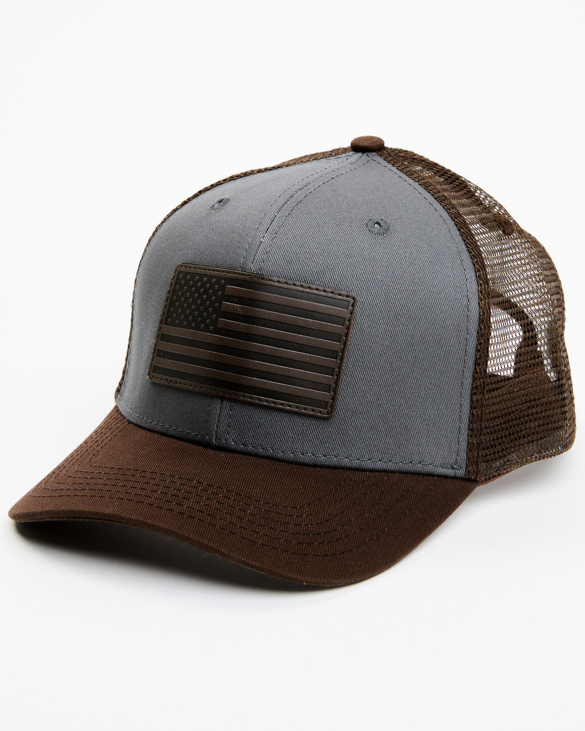 Men's American Flag Patch Ball Cap Dark Grey