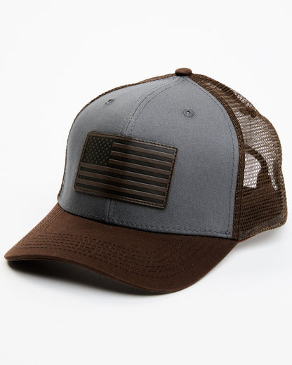 Men's American Flag Patch Ball Cap Dark Grey