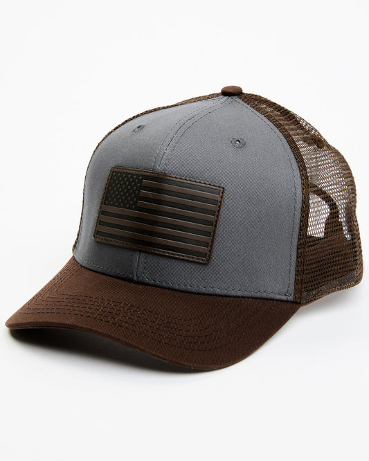 Men's American Flag Patch Ball Cap Dark Grey