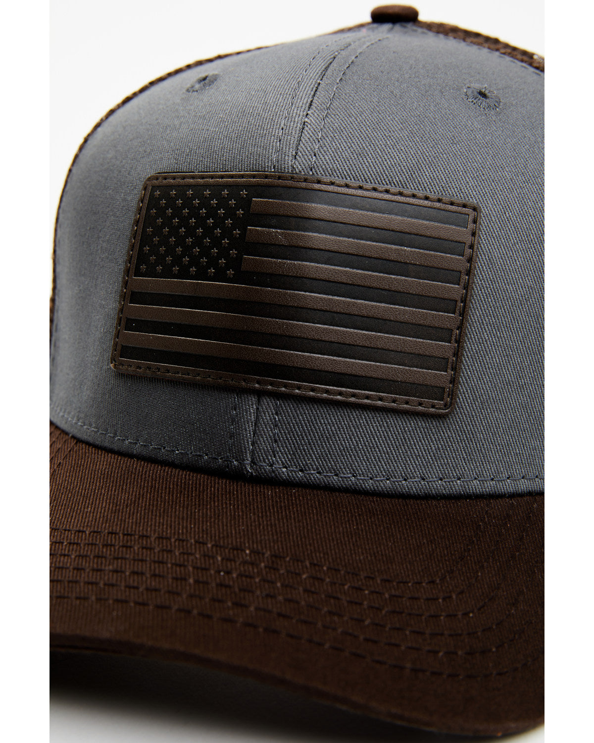 Men's American Flag Patch Ball Cap Dark Grey