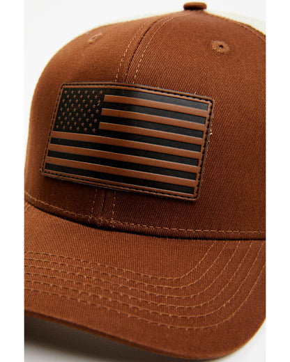 Men's American Flag Patch Ball Cap Pecan