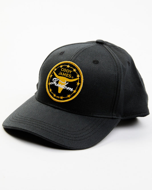 Men's Steerhorn Freedom Circle Patch Ball Cap Black