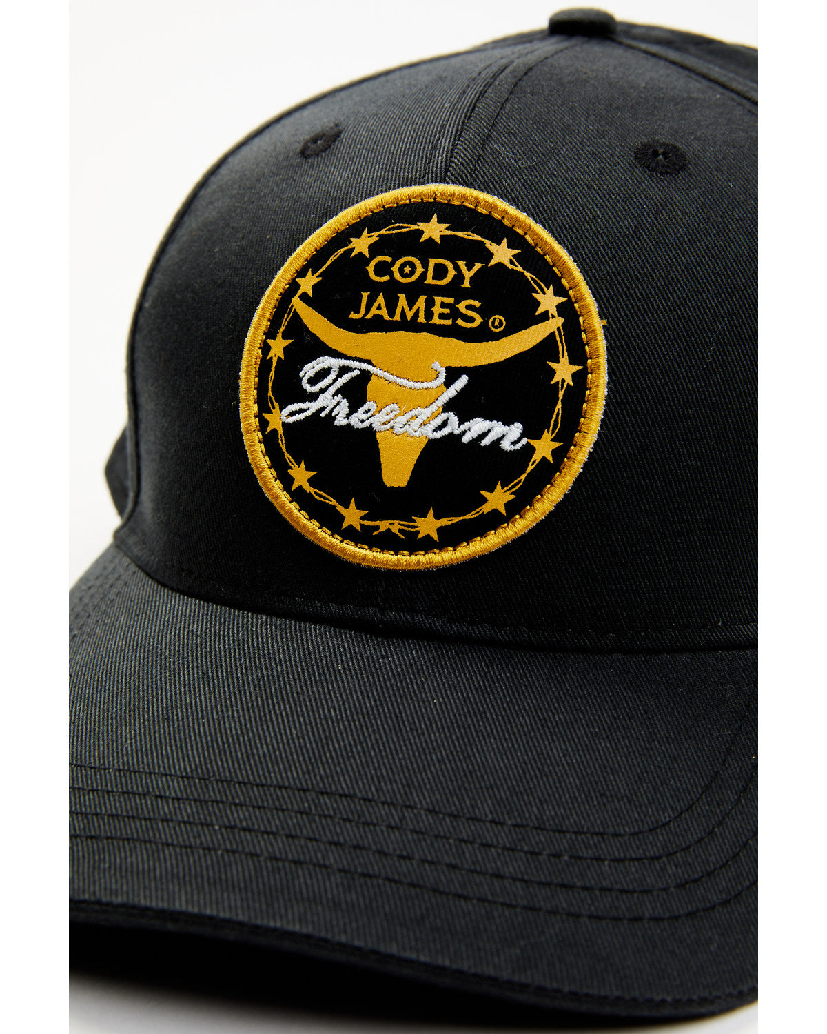 Men's Steerhorn Freedom Circle Patch Ball Cap Black