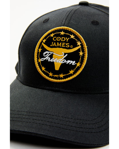 Men's Steerhorn Freedom Circle Patch Ball Cap Black