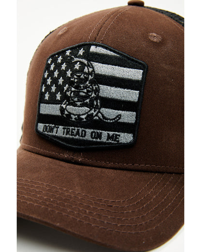 Men's Don't Tread On Me Ball Cap Brown