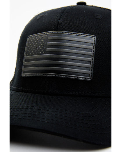 Men's American Flag Patch Ball Cap Black