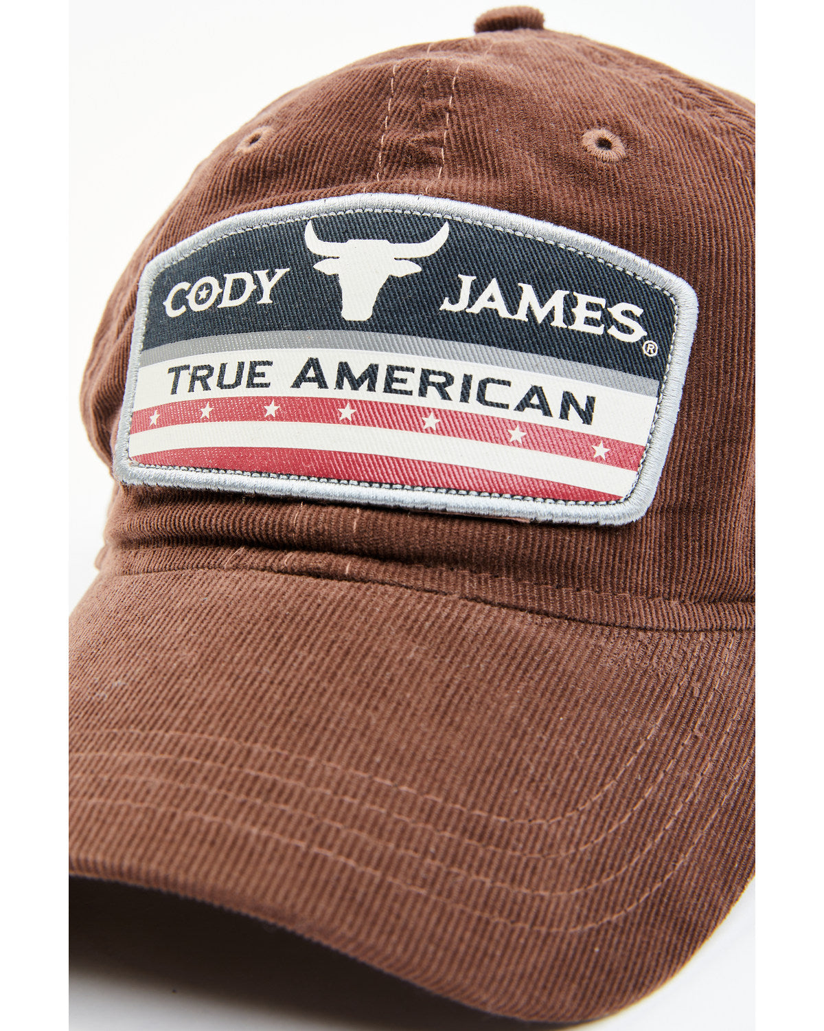 Men's Corduroy True American Logo Patch Ball Cap Brown