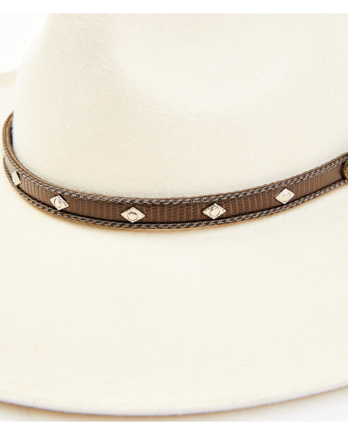 Men's Diamond Concho Hat Band Brown
