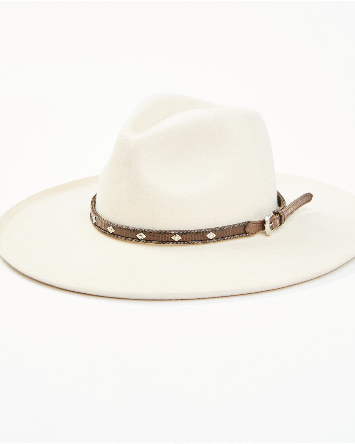 Men's Diamond Concho Hat Band Brown