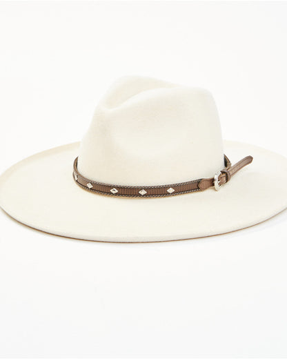 Men's Diamond Concho Hat Band Brown