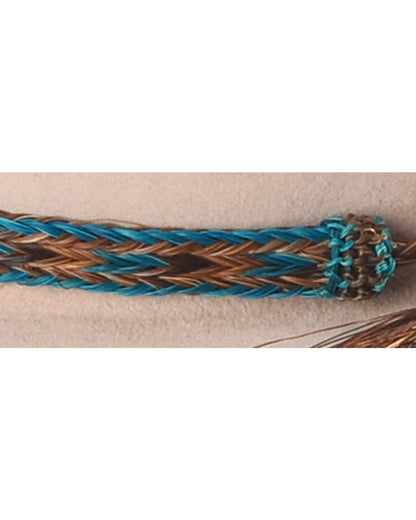 Men's Braided Horsehair & Tassel Hat Band Chocolate/turquoise