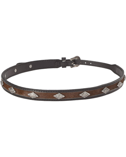 Diamond Studded Horsehair Hat Band Black/brown