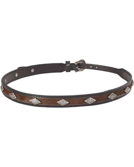 Diamond Studded Horsehair Hat Band Black/brown
