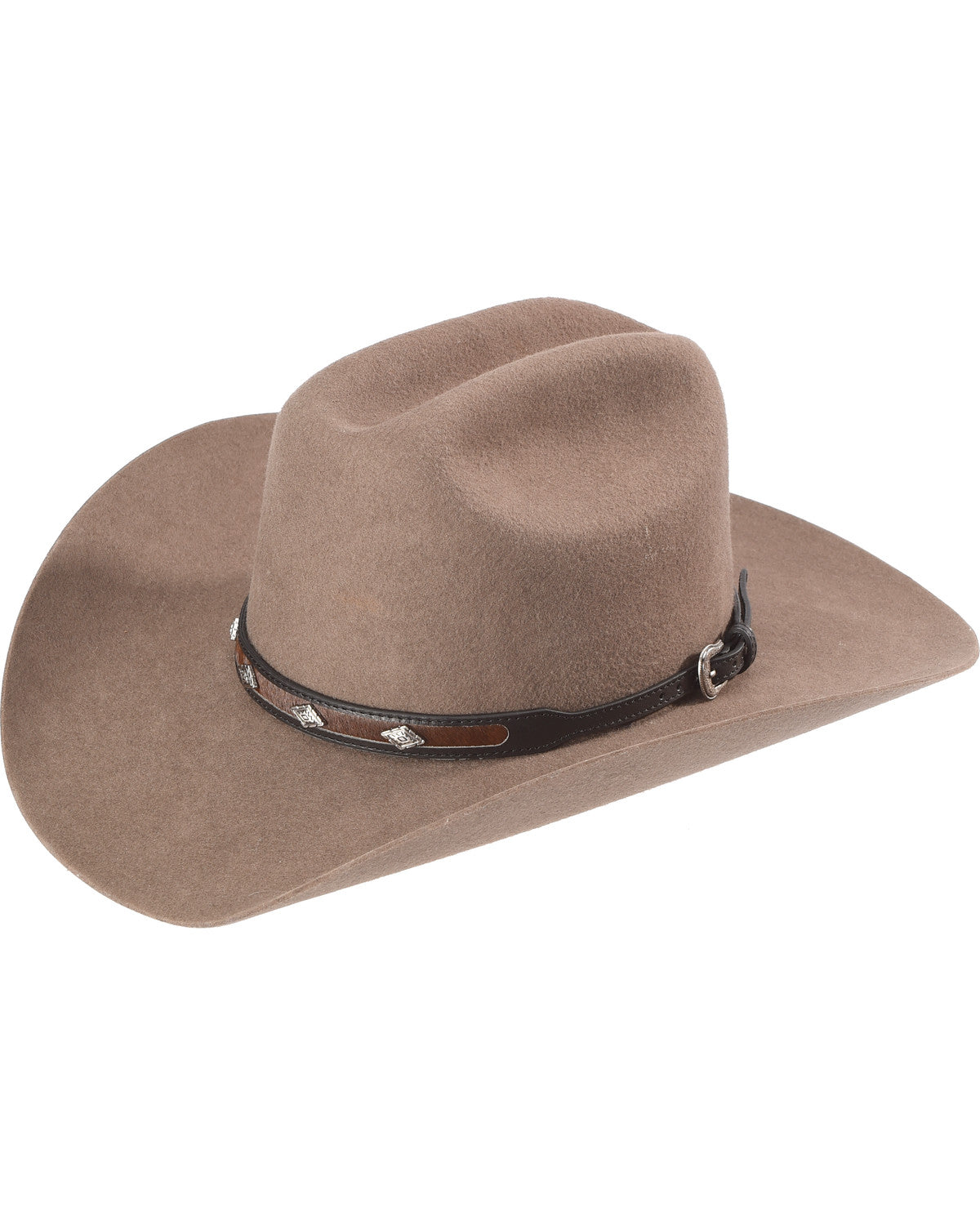 Diamond Studded Horsehair Hat Band Black/brown