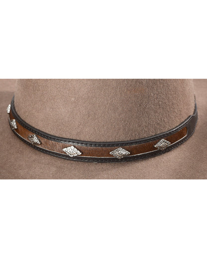 Diamond Studded Horsehair Hat Band Black/brown