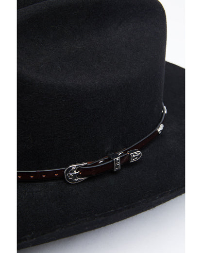 Men's Oval Silver Concho Hat Band Brown