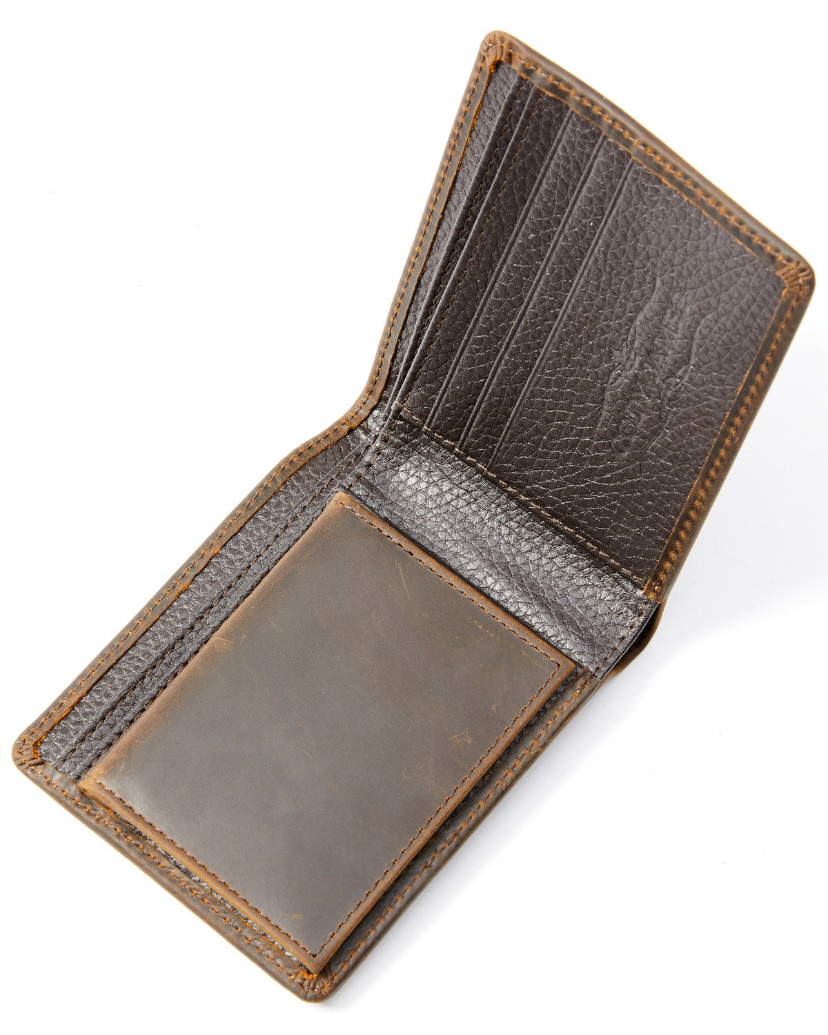 Men's Croc Embossed Bifold Wallet Chocolate