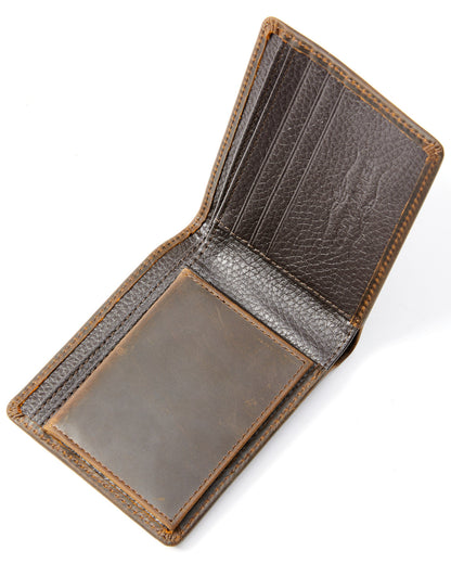 Men's Croc Embossed Bifold Wallet Chocolate