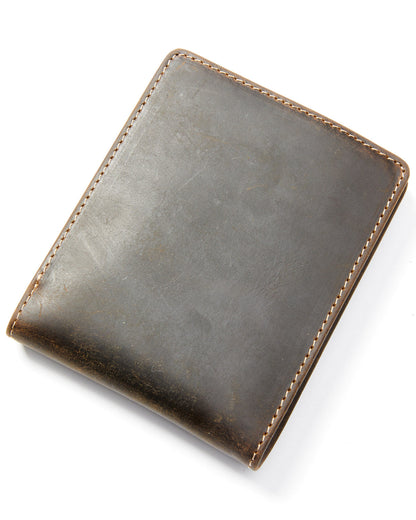 Men's Croc Embossed Bifold Wallet Chocolate