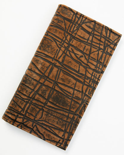 Men's Textured Leather Rodeo Wallet Brown