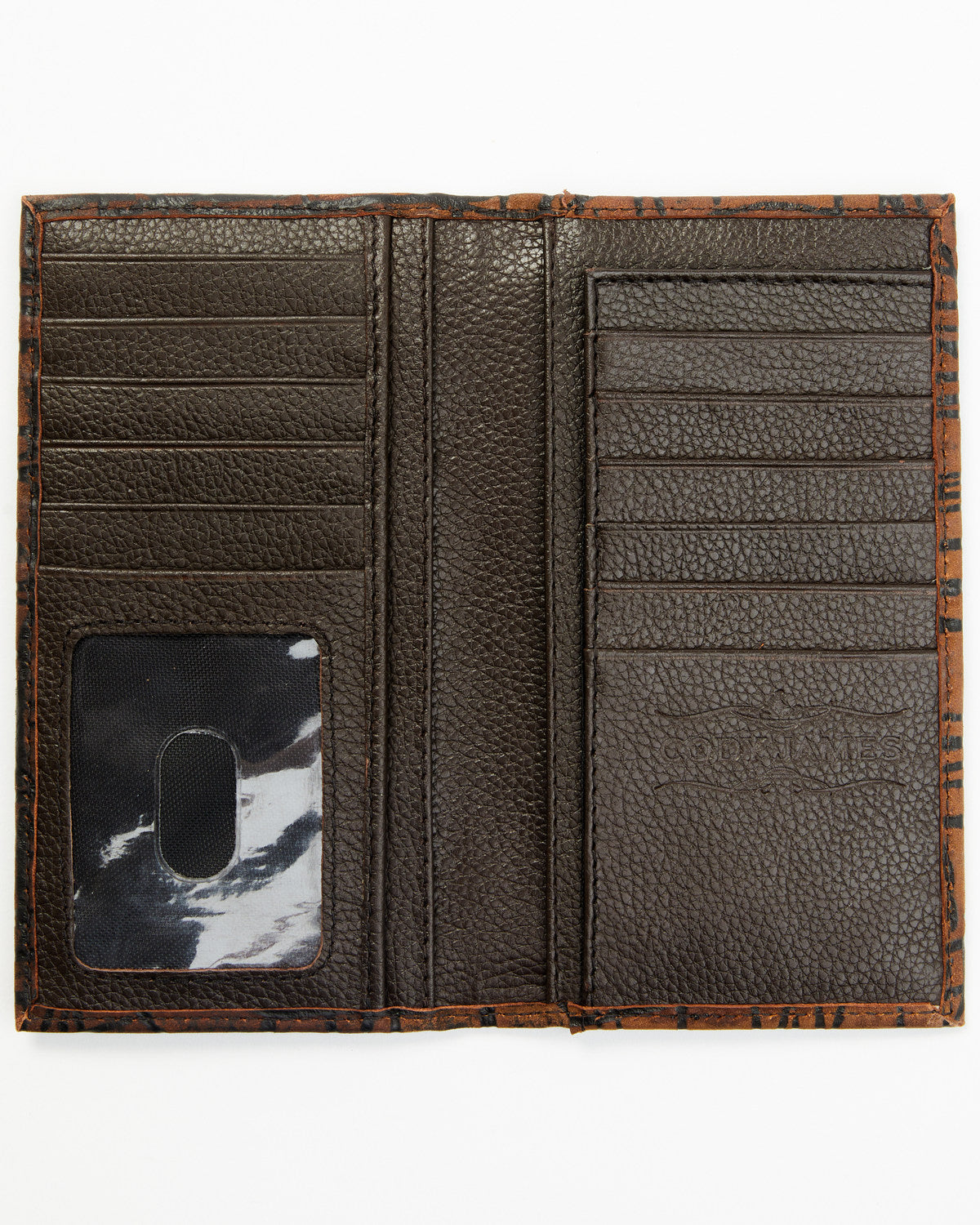 Men's Textured Leather Rodeo Wallet Brown