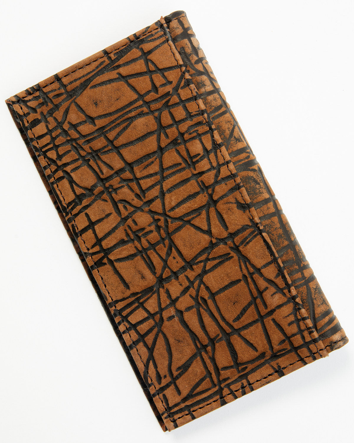Men's Textured Leather Rodeo Wallet Brown