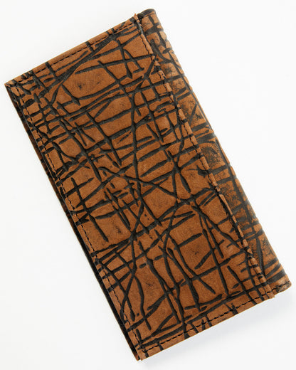 Men's Textured Leather Rodeo Wallet Brown