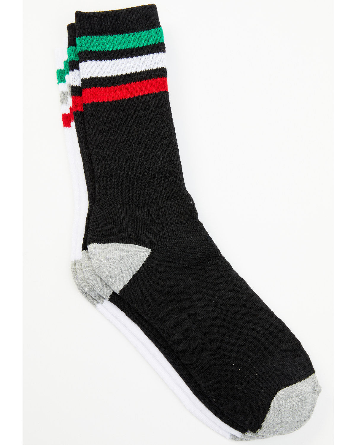 Men's Mexican Flag Stripe 2-pack Socks Black