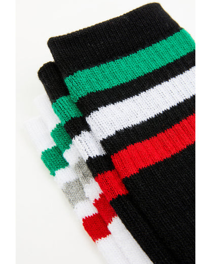 Men's Mexican Flag Stripe 2-pack Socks Black