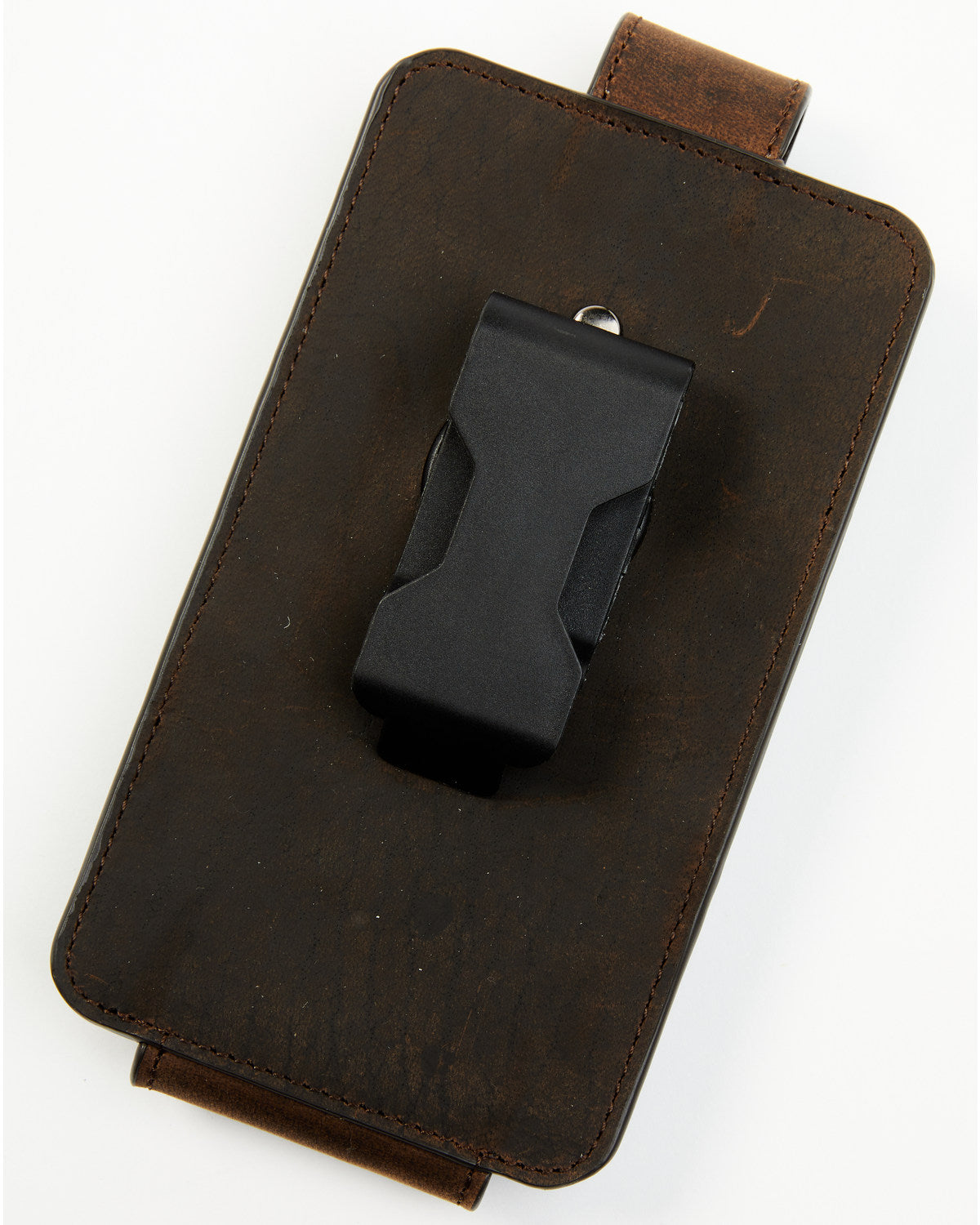 Men's Scratch Mexican Flag Cell Phone Holder Clip-On Case Brown