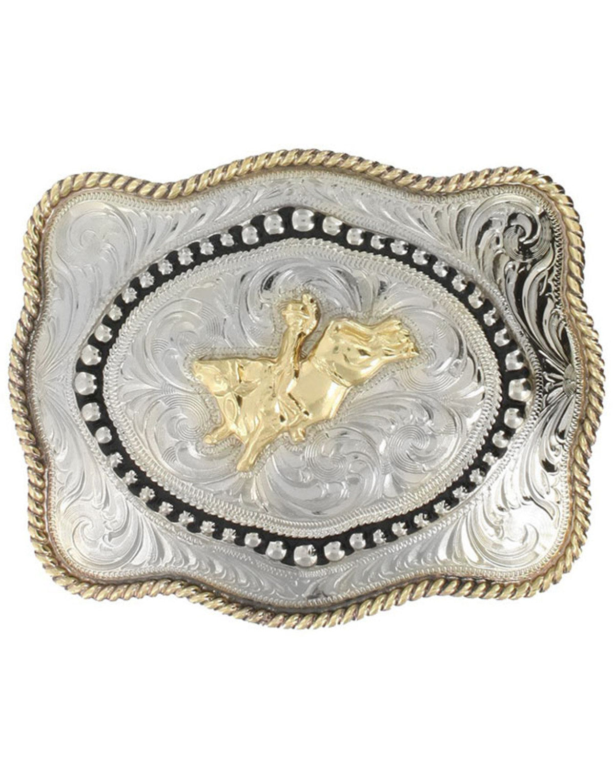 Men's Bull Rider Belt Buckle Silver