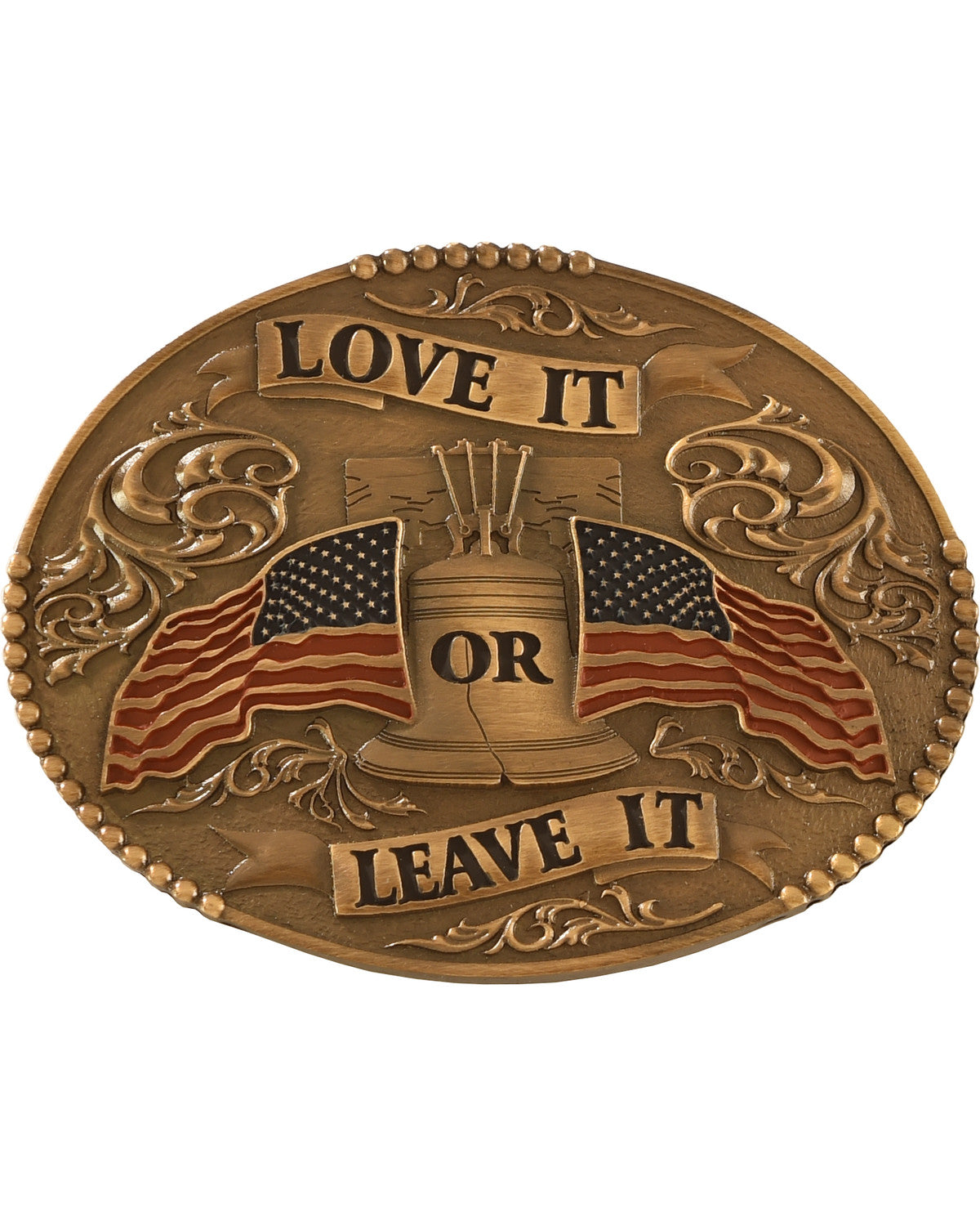 Men's Love It or Leave It with American Flag Belt Buckle Multi