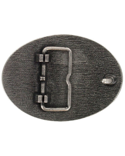Men's Etched Longhorn Buckle Silver