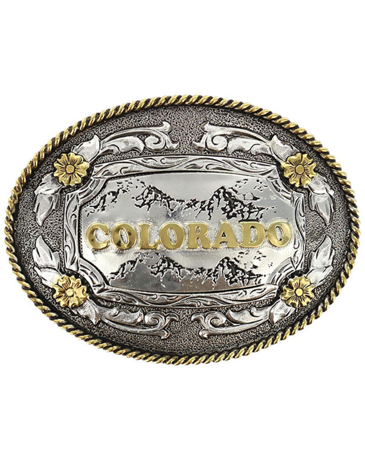 Men's Antiqued Colorado Oval Belt Buckle Multi