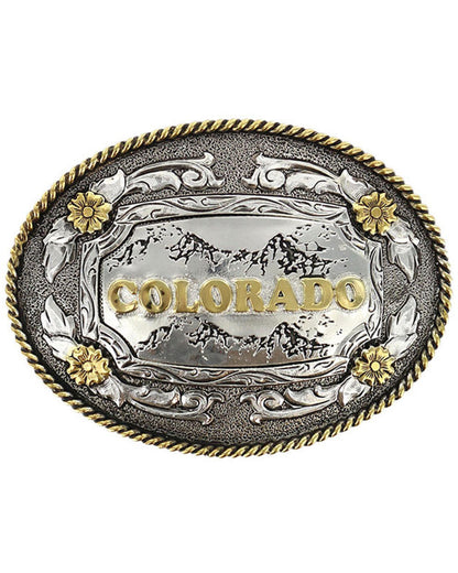 Men's Antiqued Colorado Oval Belt Buckle Multi