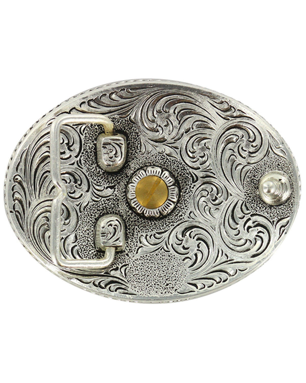 Men's Antiqued Oval Louisiana Belt Buckle Multi