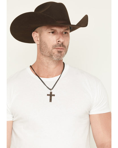 Men's Cross Necklace Black