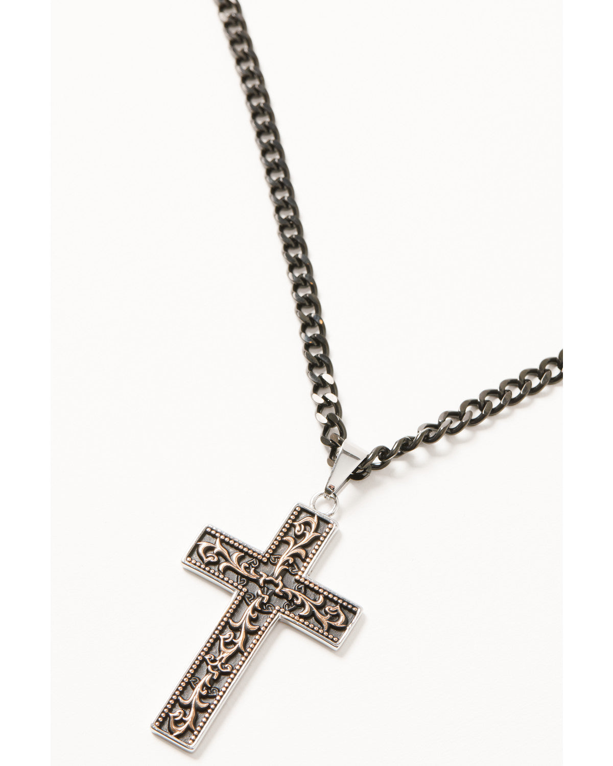 Men's Cross Necklace Black