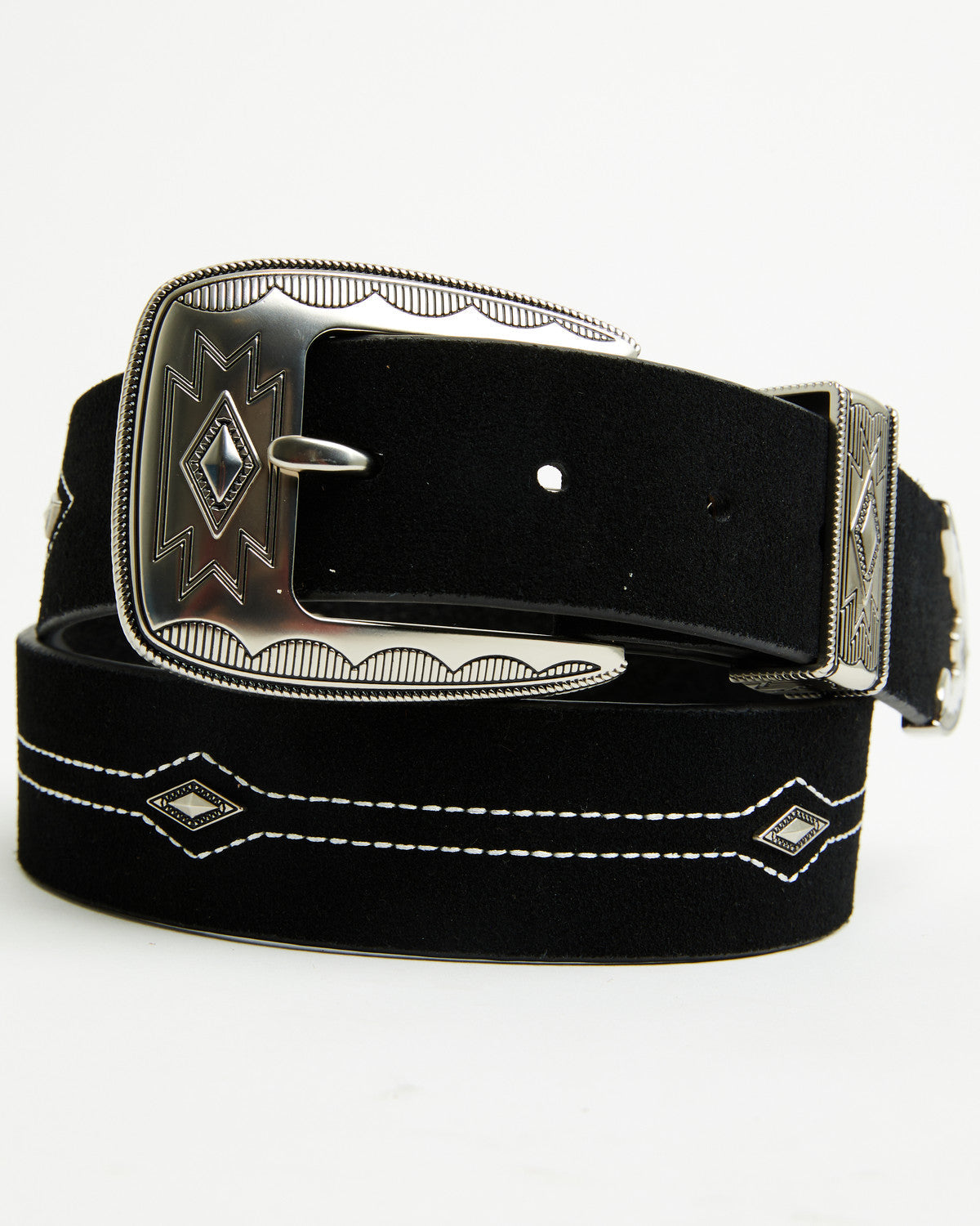 Men's Farrowe Southwestern Suede Belt Black