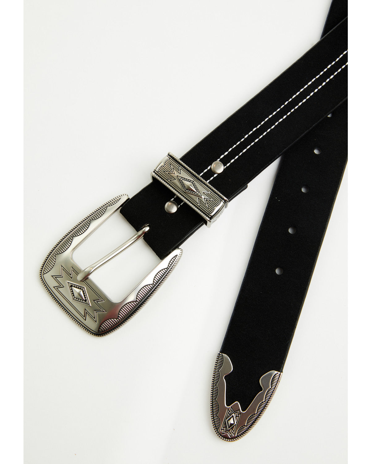 Men's Farrowe Southwestern Suede Belt Black