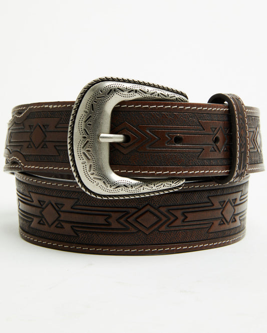 Men's Ridge Southwestern Leather Belt Dark Brown