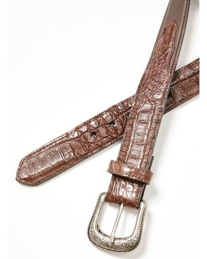 Men's Amarillo Exotic Caiman Leather Belt Brown