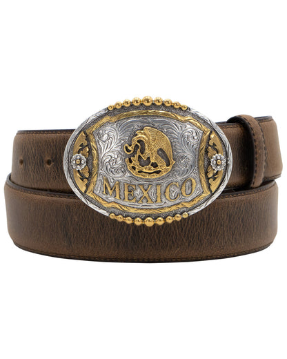 Men's Mexican Flat Buckle Belt Brown