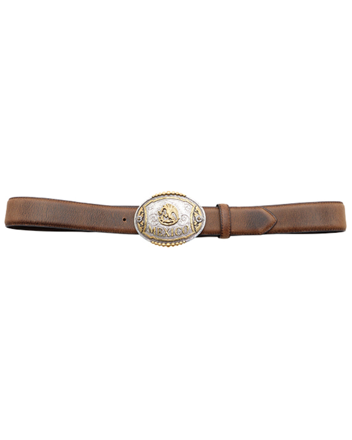 Men's Mexican Flat Buckle Belt Brown
