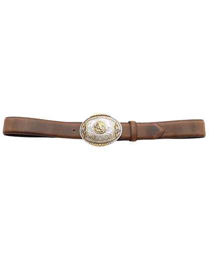 Men's Mexican Flat Buckle Belt Brown