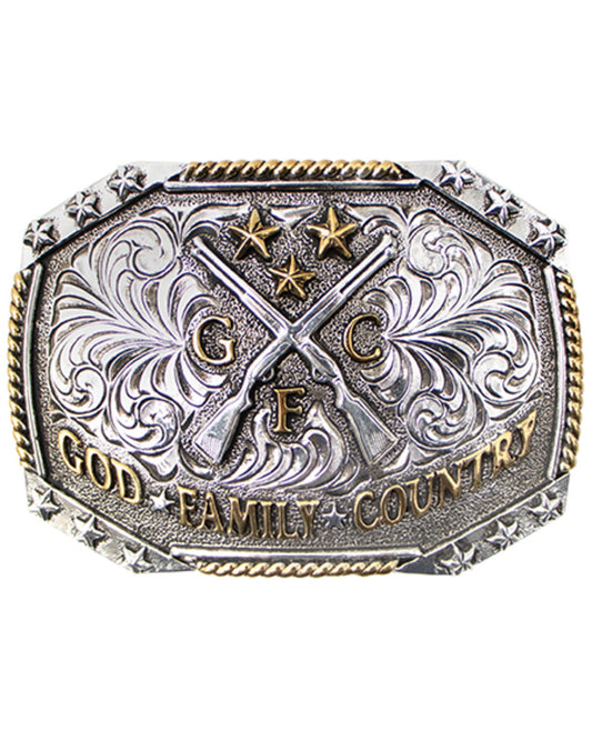 Men's God, Family, Country Belt Buckle No Color