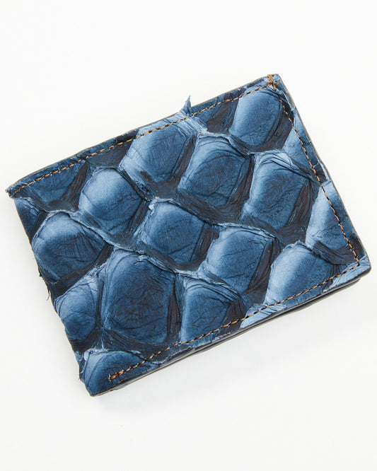 Men's Exotic Pirarucu Bifold Wallet Blue
