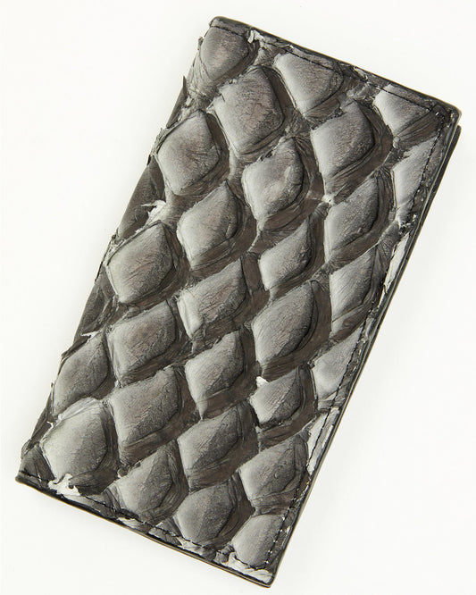 Men's Exotic Pirarucu Rodeo Wallet Dark Grey