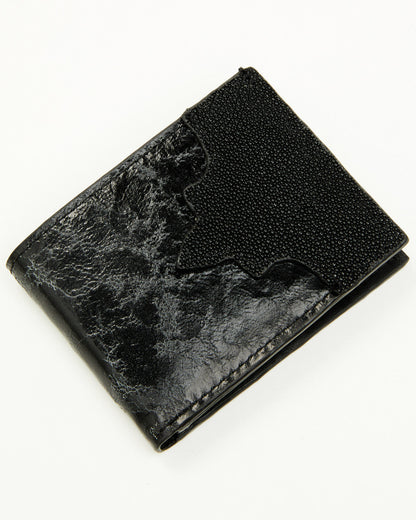 Men's Exotic Stingray Bifold Wallet Black